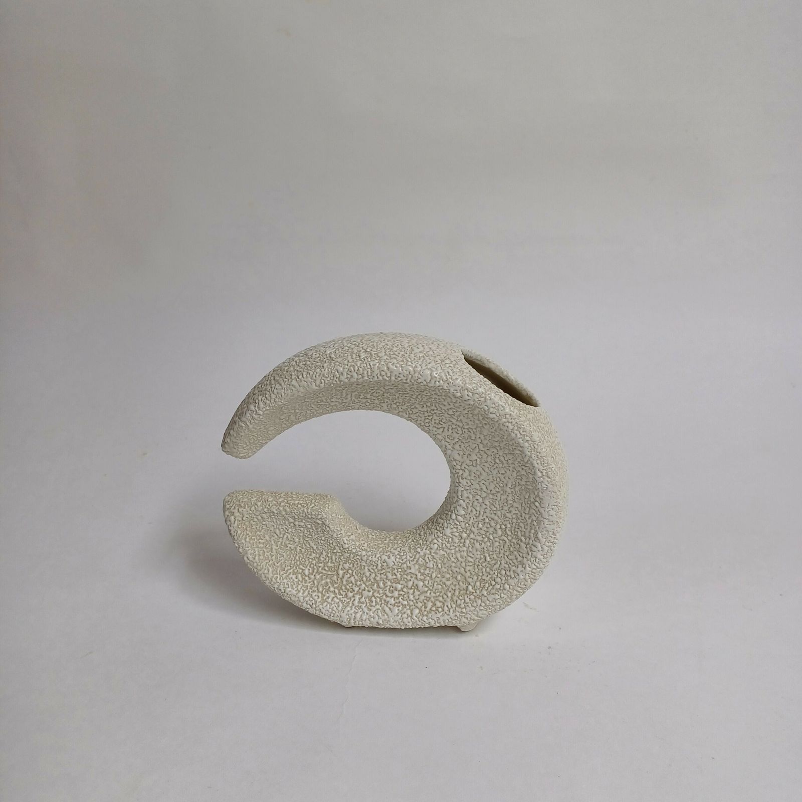 Roberto Rigon For Bertoncello Whitetextured Vase, Italy, 1960s photo Home Decor