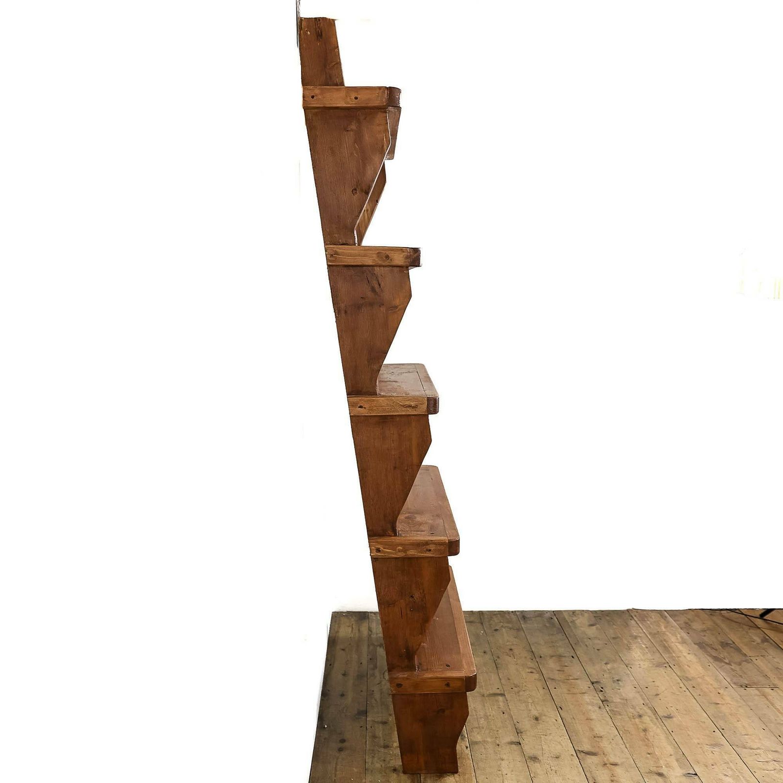 Reclaimed Pine Ladder Shelves | Pine Shelf | Vintage Bookcase | Vintage Storage | Open Bookcase photo furniture