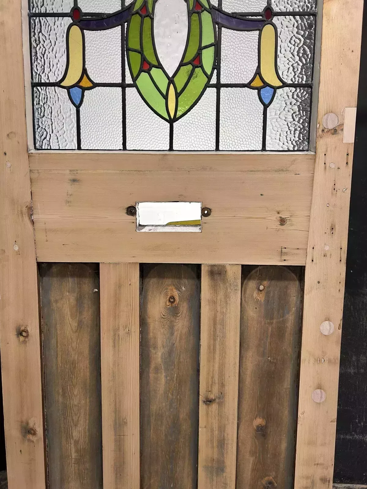 photo vinterior Art Deco Stained Glass Front Door Period Old Reclaimed Antique 20 30 Wood Leaded