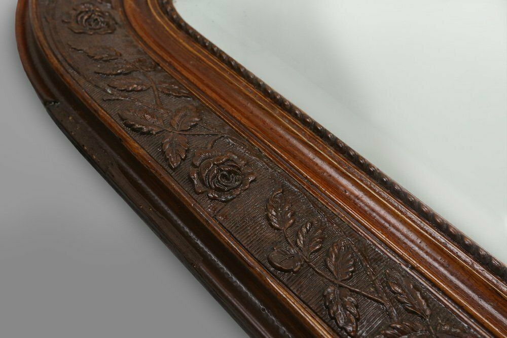 Louis Philippe Mirror In Plaster And Wood With Handcrafted Decorations, France, 1890s photo Home Decor