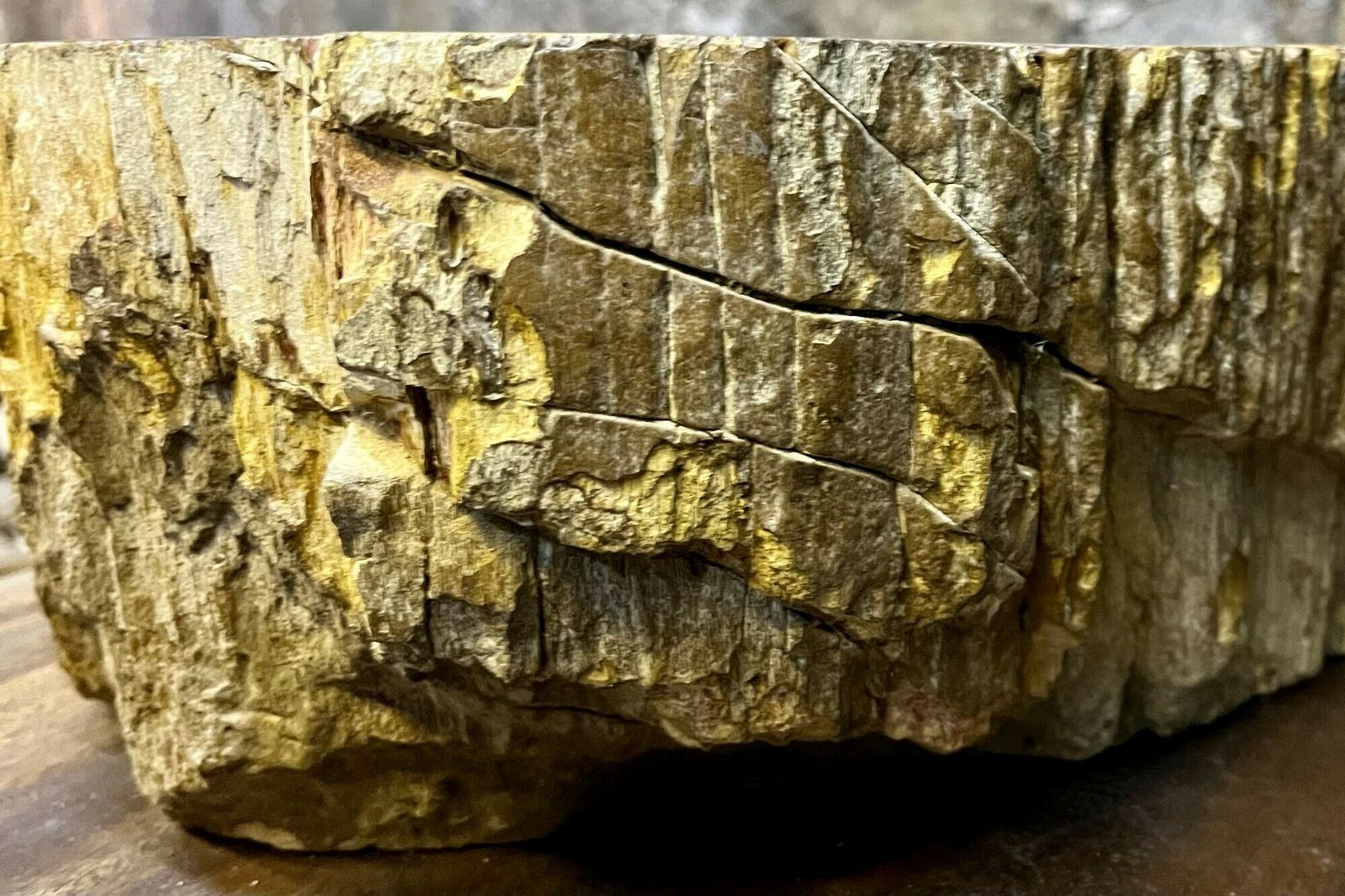 Contemporary Petrified Wood Sink In Beige/ Brown/ Yellow And Pink Tones, 2024 photo 2180.0