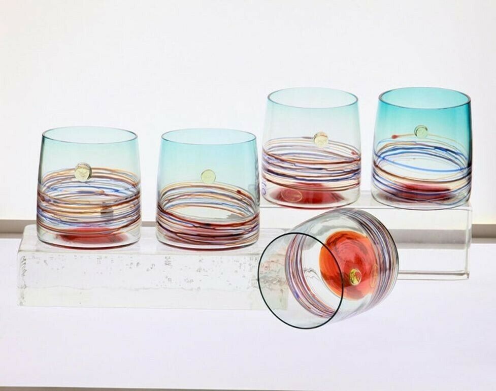 Set Of 10 Murano Tumblers, Cenedese Sfumato 1960, Young Collection, Masterpieces photo furniture