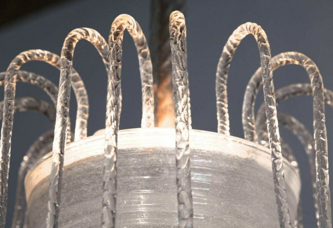 photo for sale Imposing Rare Barovier Fountain Chandelier, White Puligoso, 1930s, Murano Deco