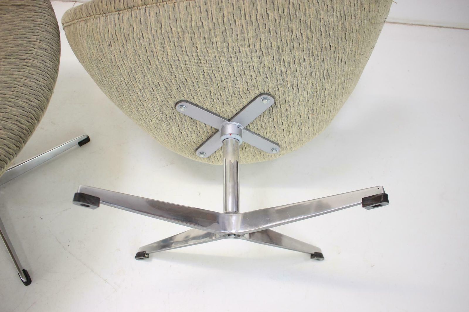 Three Swivel Lounge Armchairs In The Style Of Arne Jacobsen, 1990s photo for sale