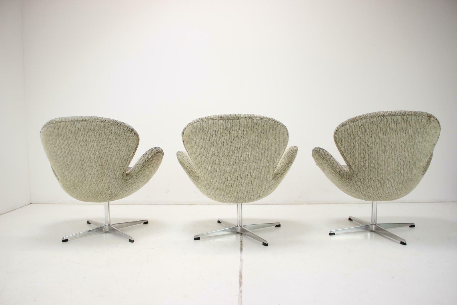 photo for sale Three Swivel Lounge Armchairs In The Style Of Arne Jacobsen, 1990s