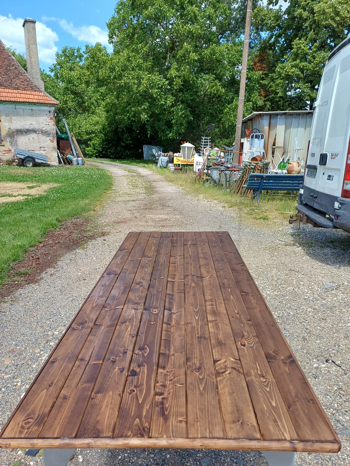 Industrial Table In Aluminum And Wood photo Furniture
