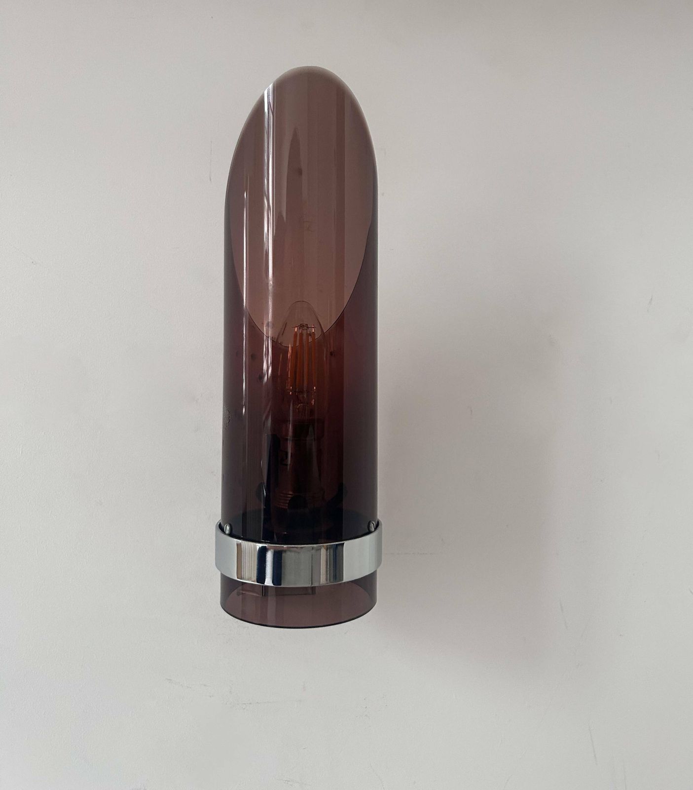 Wall Lamp In Chrome And Smoked Altuglas, France 1970 photo for sale