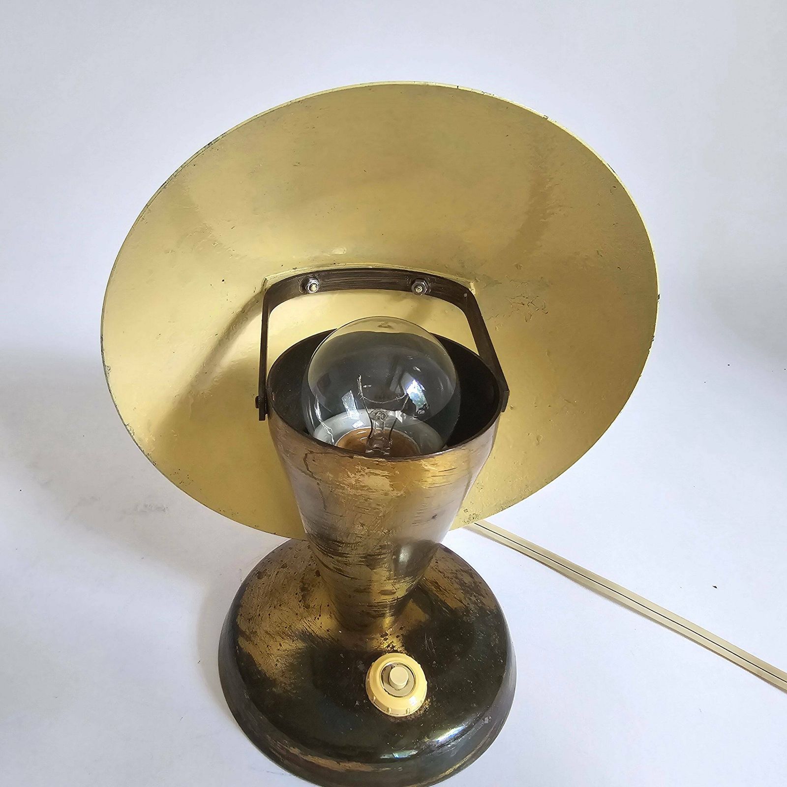 Vintage Mushroom Art Deco Table Lamp By Josef Hurka For Napako Czechoslovakian Table Bauhaus Lamp photo for sale
