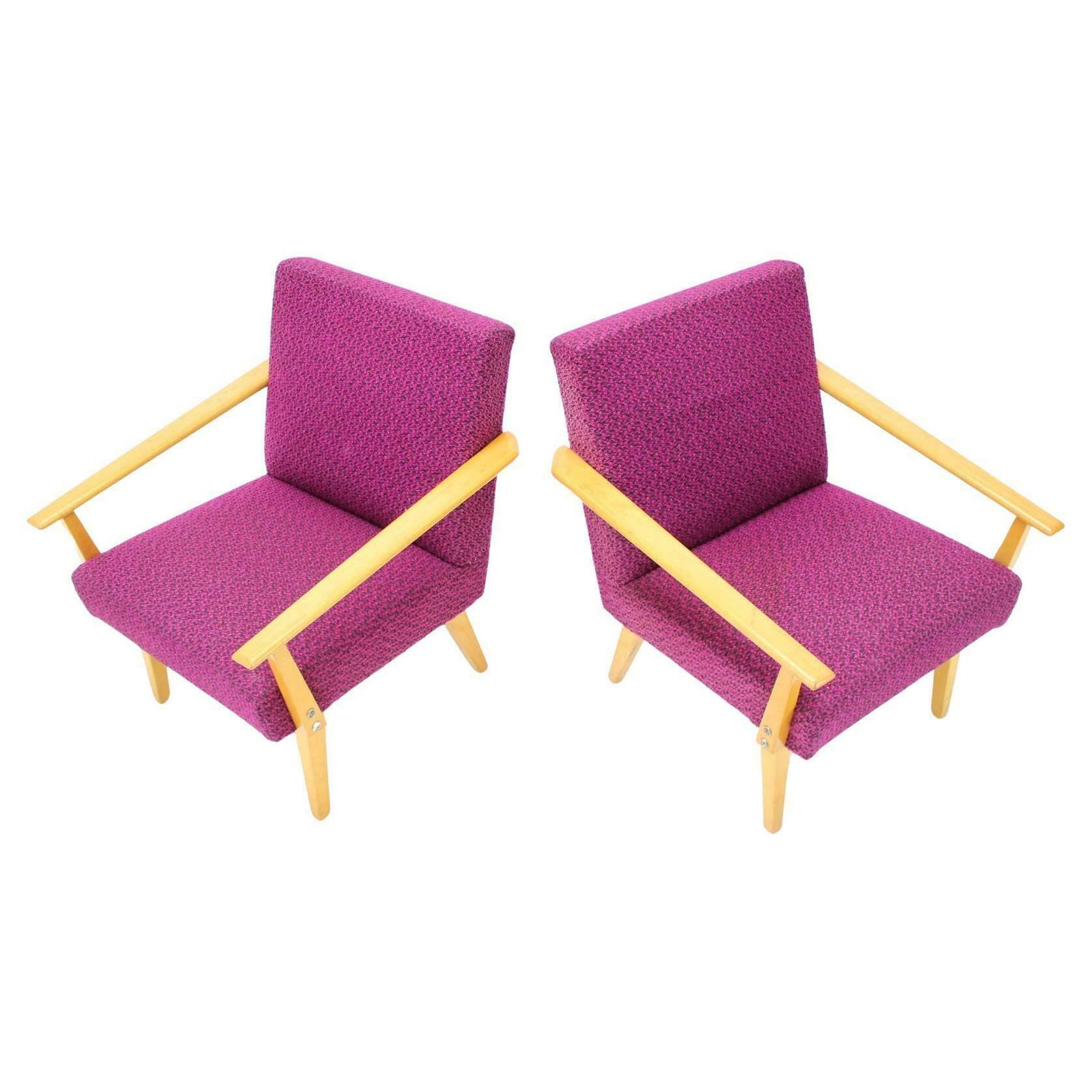 1960s Pair Of Armchairs, Czechoslovakia