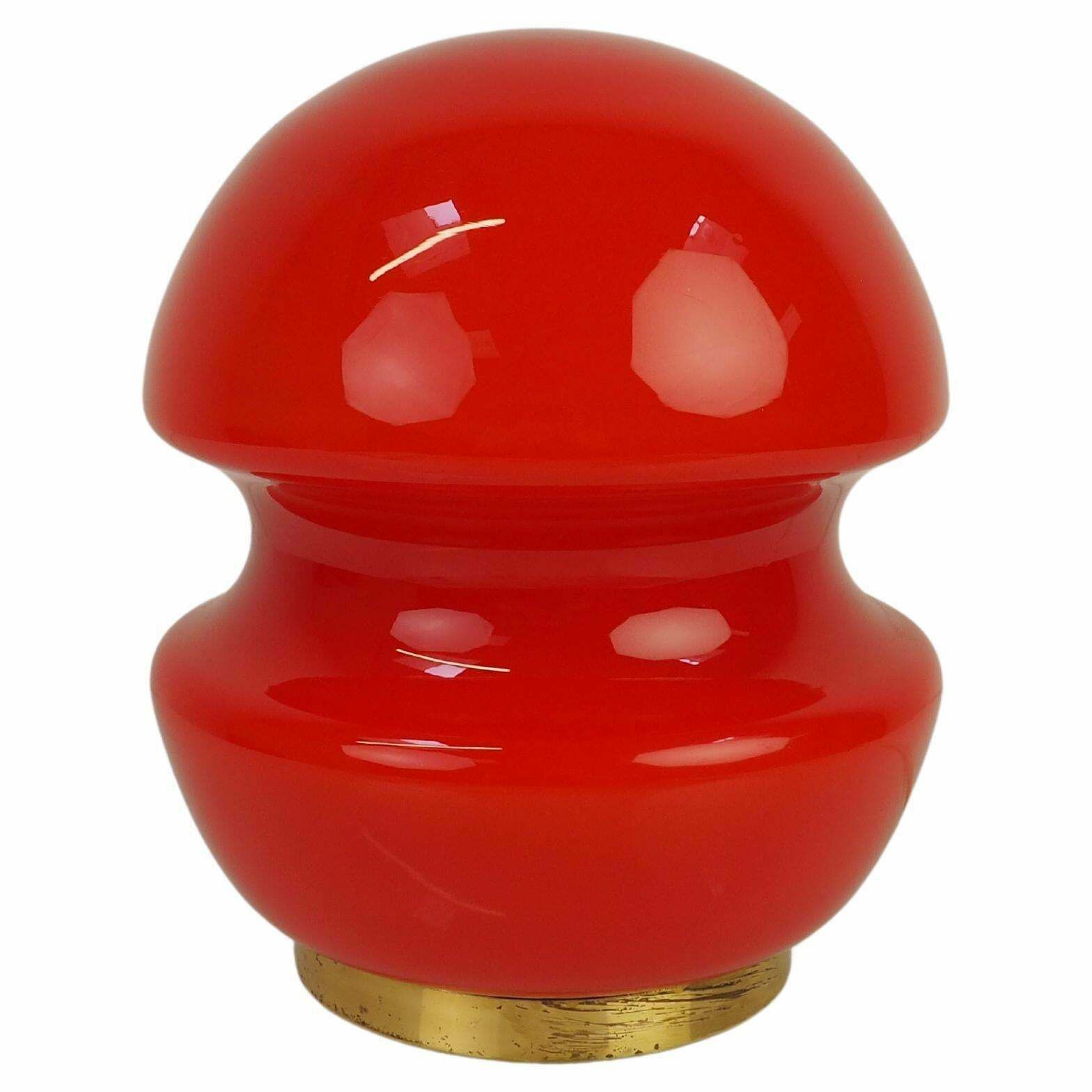 All Glass Table Lamp By Valasske Mezirici, 1960s, Czechoslovakia