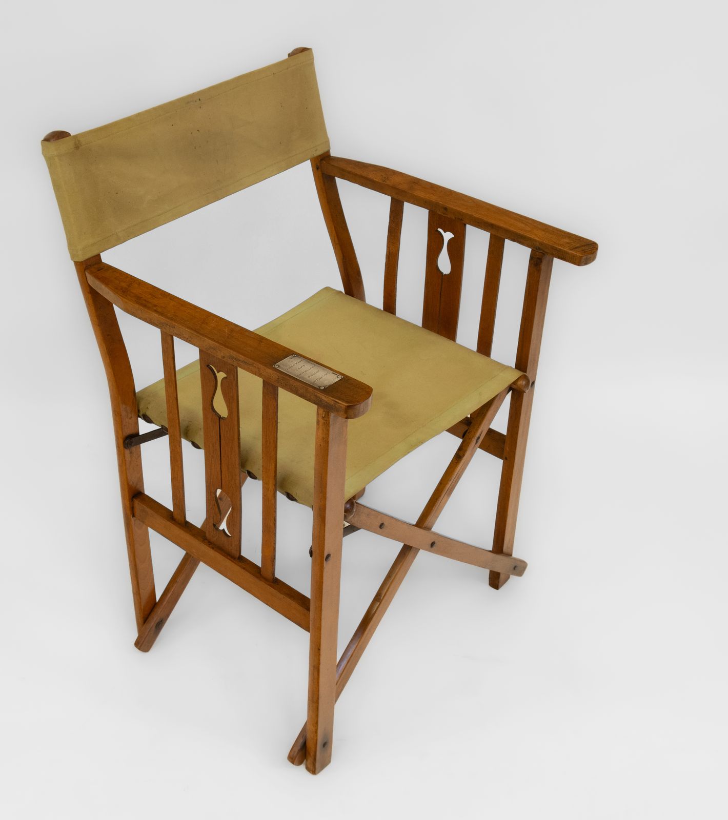 Antique Folding Chair Royal Military Interest Smith's Lawn Windsor 1915 Silver Plaque photo furniture