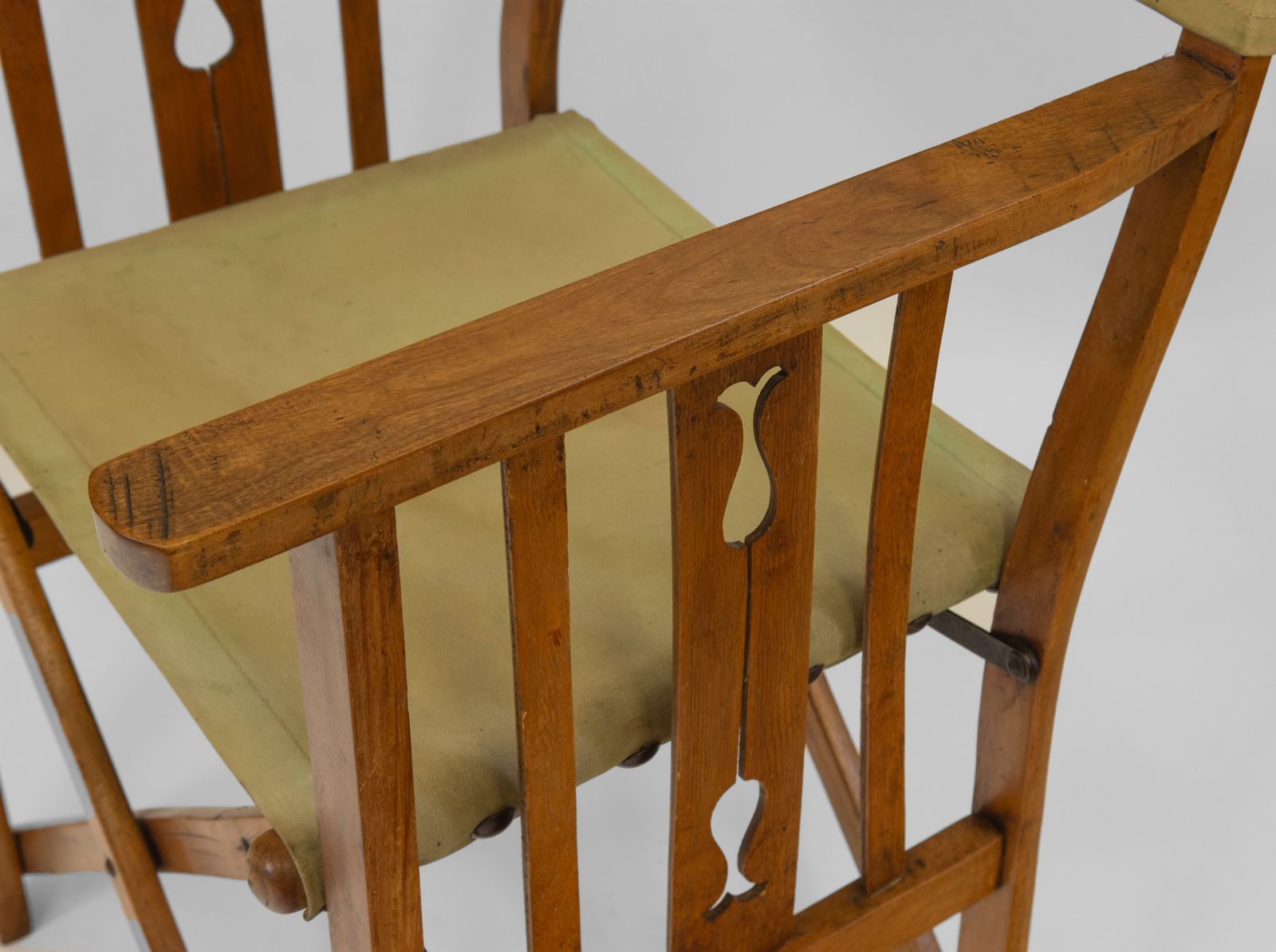 Antique Folding Chair Royal Military Interest Smith's Lawn Windsor 1915 Silver Plaque photo for sale