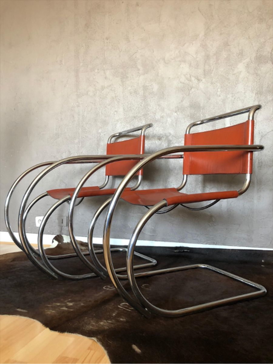 photo vintage Model Mr20 Side Chairs By Ludwig Mies Van Der Rohe, 1960s, Set Of 2