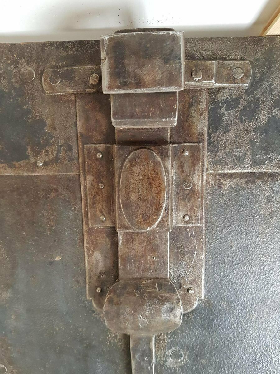 Home Fixtures Antique  Iron Plated Door, 18th Century, Bohemia photo