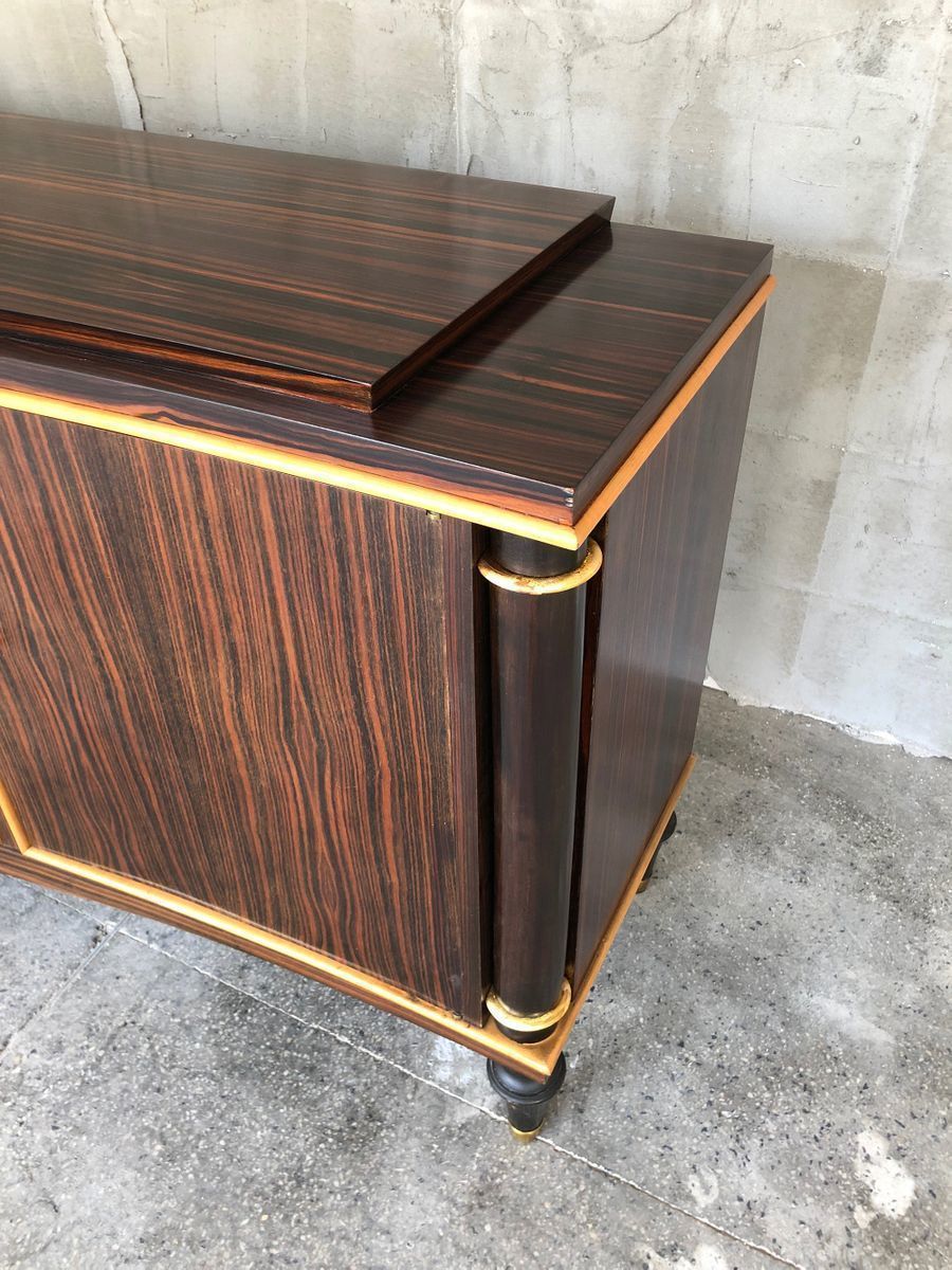 French Macassar Art Deco Masterpiece Sideboard, 1940s photo Furniture