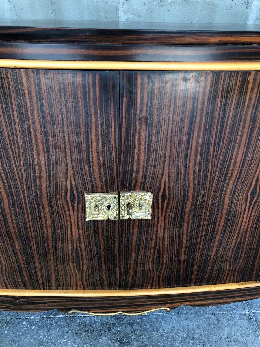 photo furniture French Macassar Art Deco Masterpiece Sideboard, 1940s