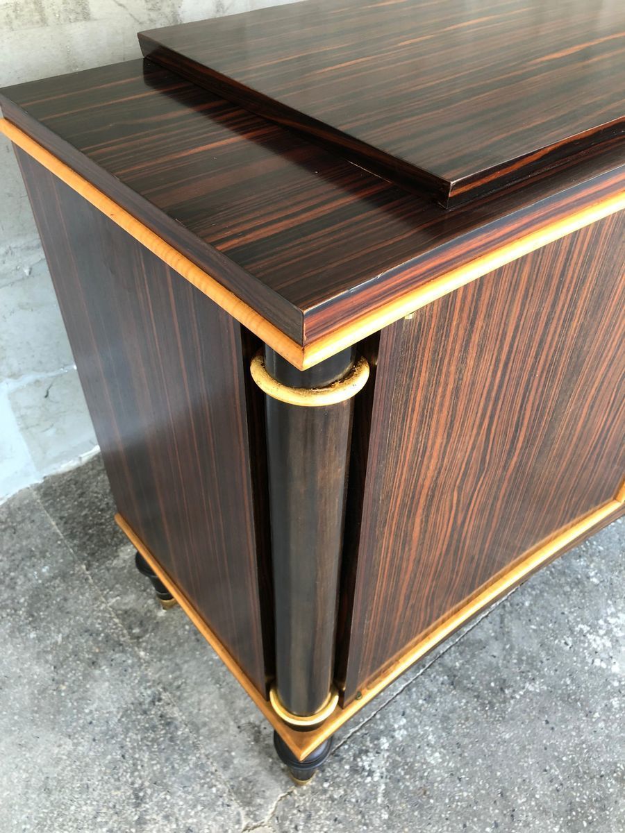 Furniture French Macassar Art Deco Masterpiece Sideboard, 1940s photo