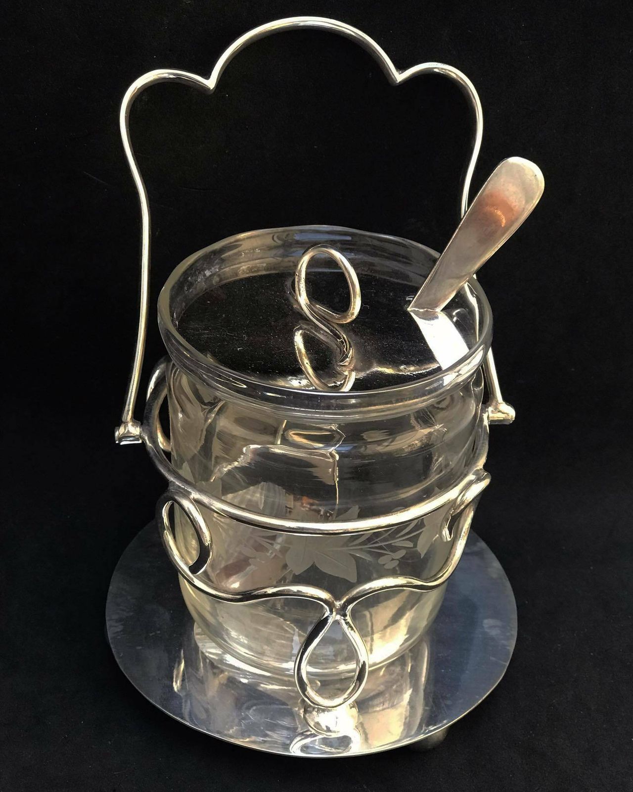 Condiment Jar Mustard Jar Jam Jar Mustard Pot Jelly Honey With Spoon Server British Crystal Bowl Breakfast Table Christmas Wedding Gift