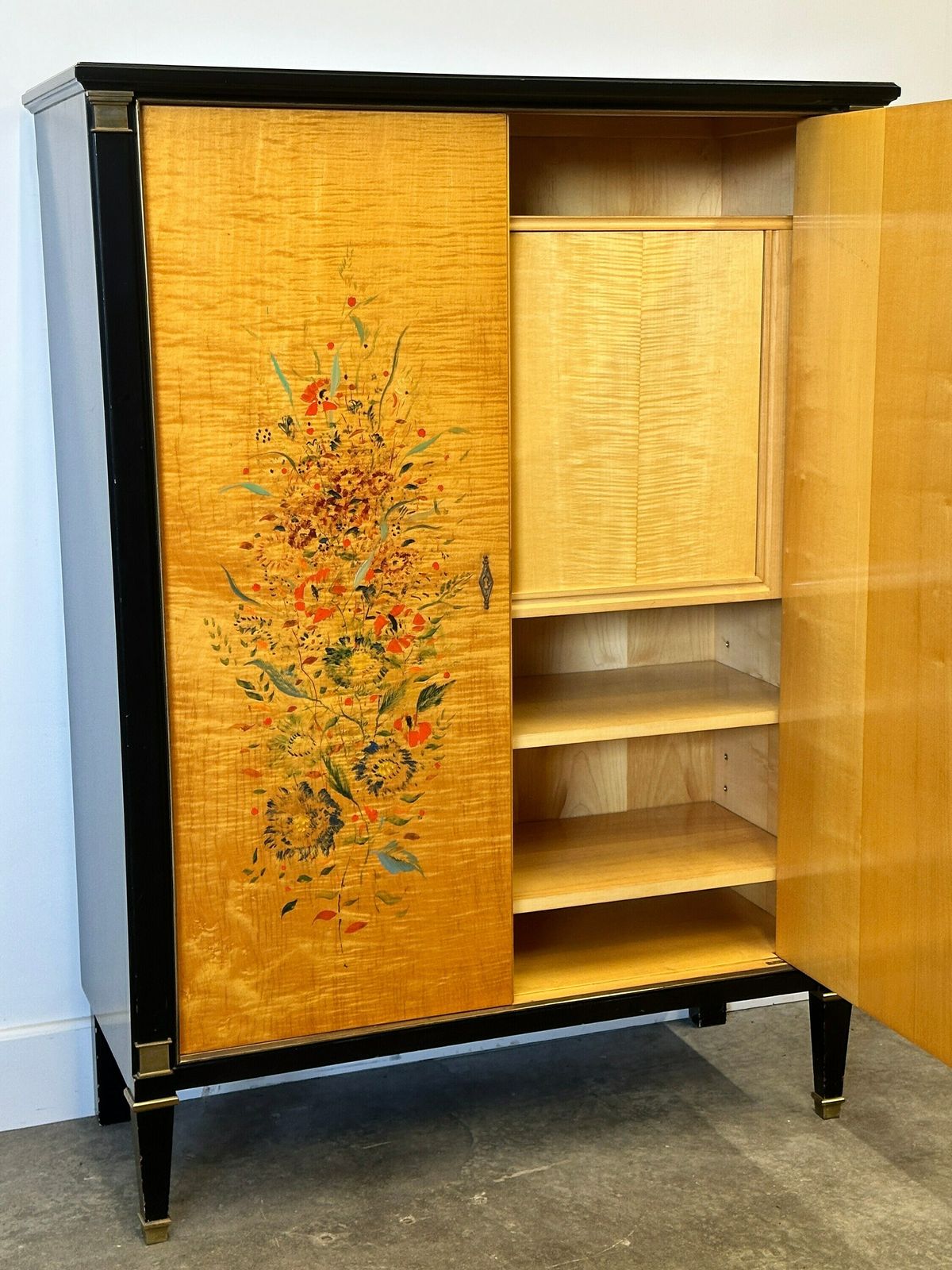Verfijnde Neoclassicistische Secretaire In Sycomoor, Ca. Jaren 1950 – Frères De Coene, België photo furniture