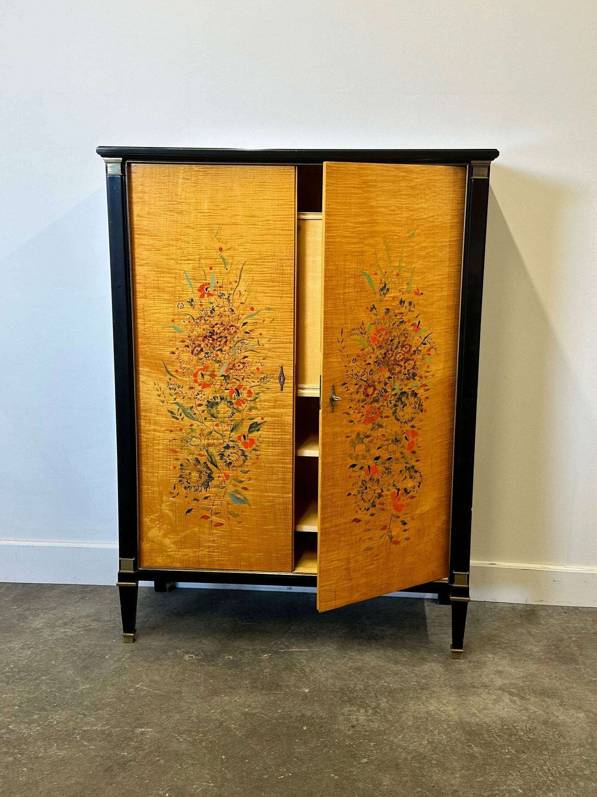 Exquisite 1950s Neoclassical Sycamore Secretaire By Frères De Coene, Belgium photo vinterior