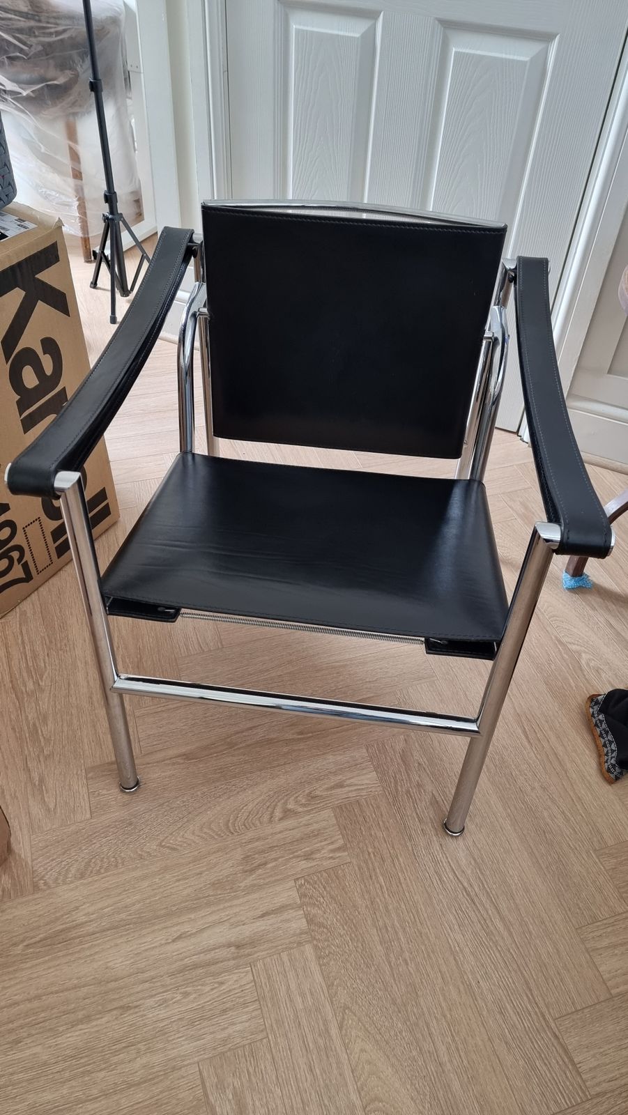 20th Century Cassina Le Corbusier Lc1 Chair Black Leather