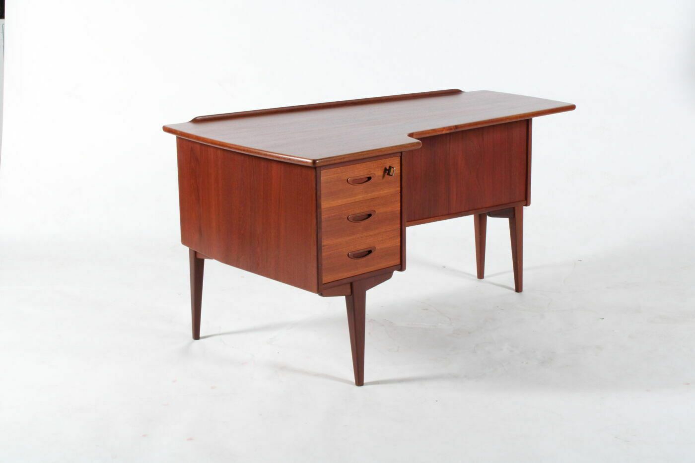 photo for sale Beautiful Boomerang Style Scandanavian Desk In Teak By Goran Strand For Lelangs Mobelfabrik