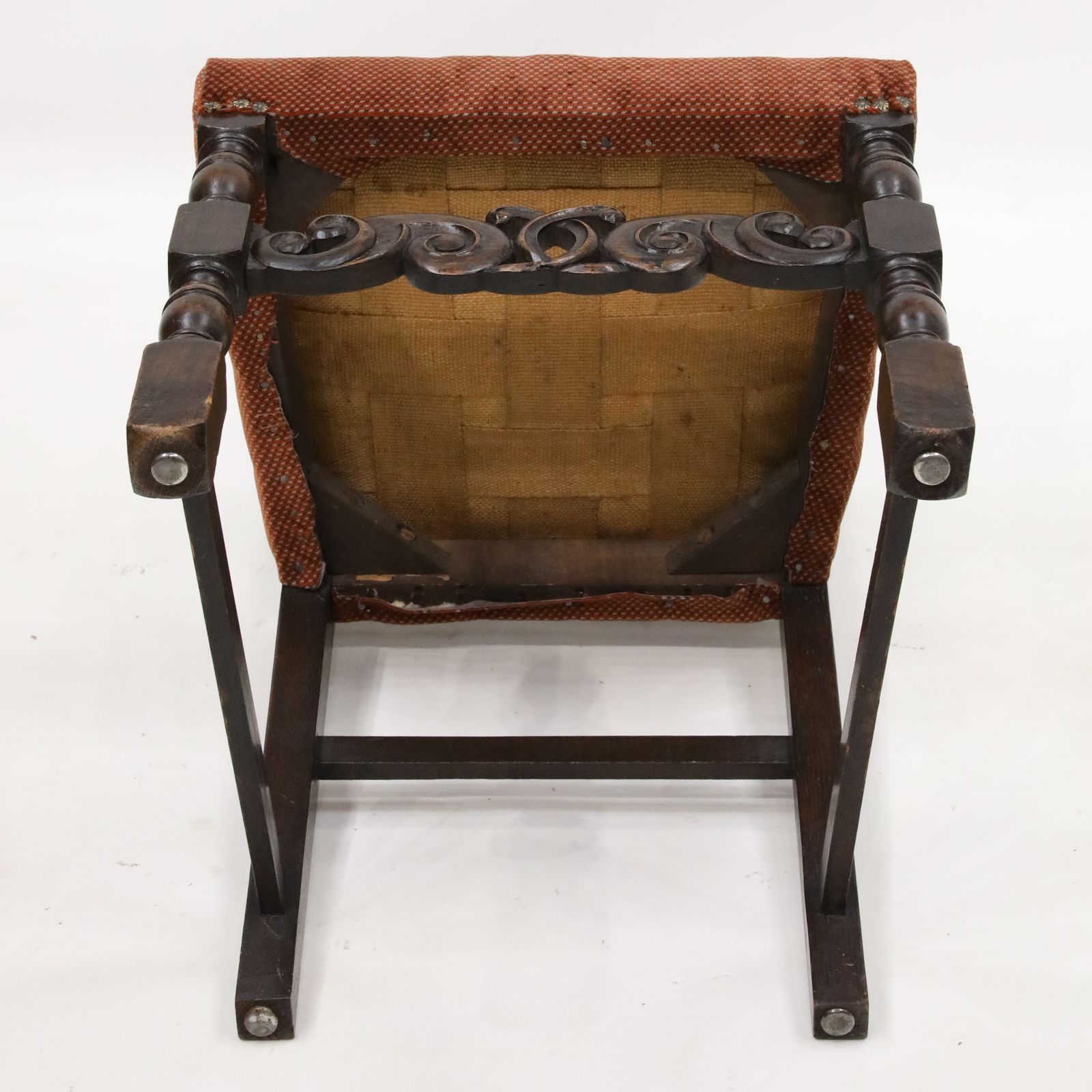 Furniture Vintage Oak Hall/Study/Bedroom Chair Highly Carved Stretcher Free Uk Delivery photo