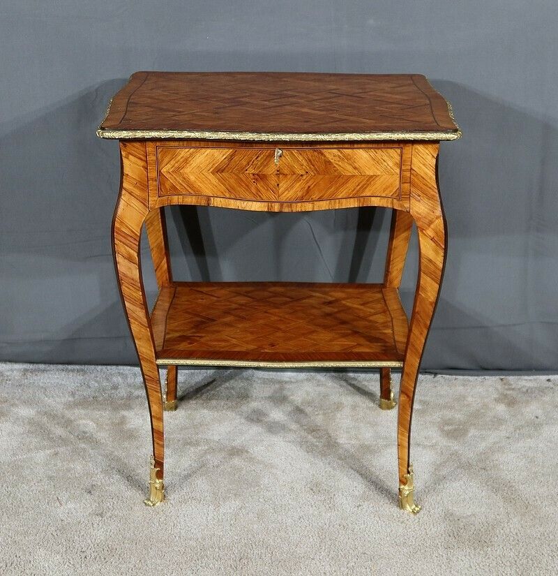 Small Living Room Table In Precious Wood, Louis XV Style – 1st Part 19th Century photo vinterior