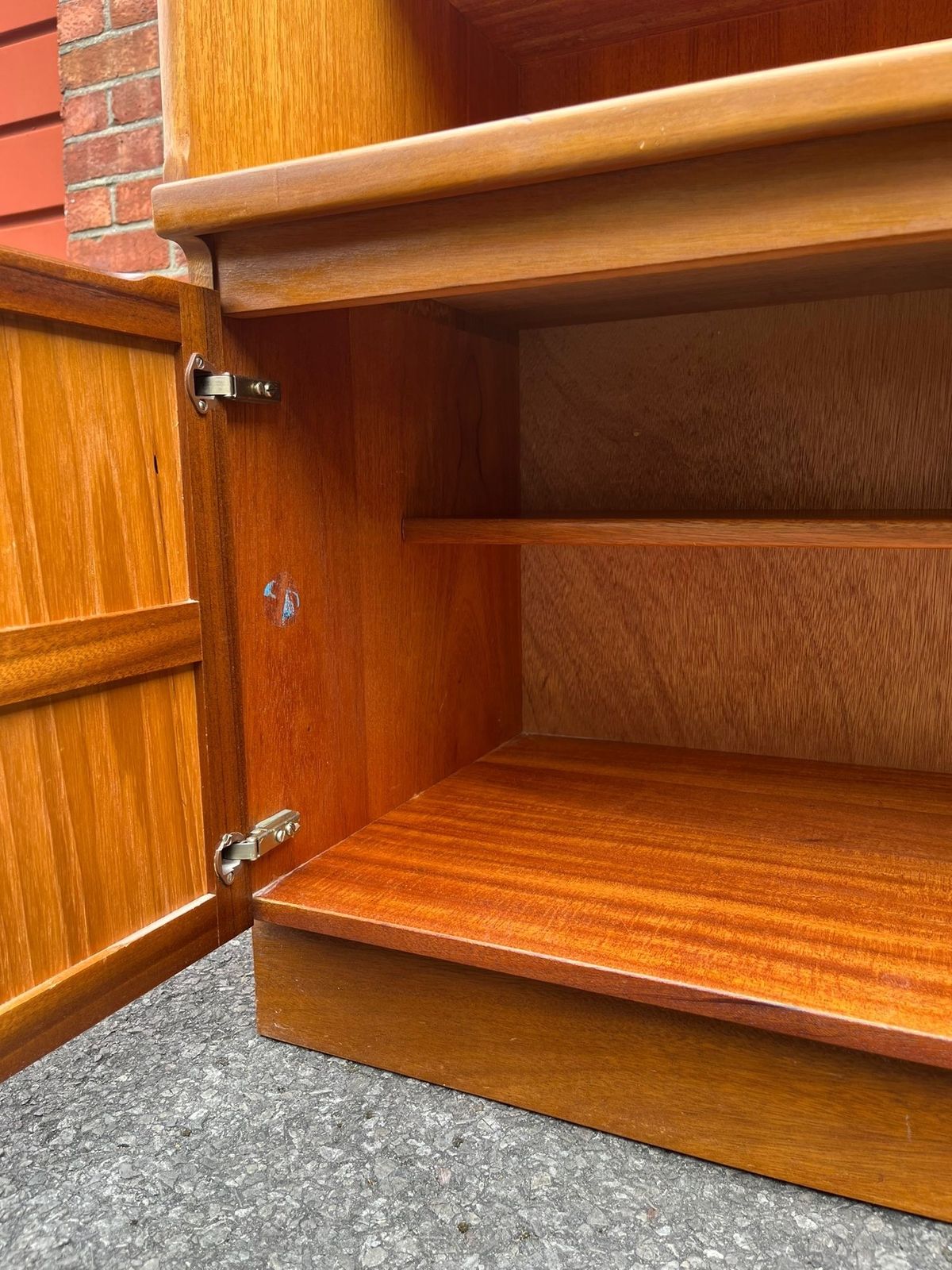 Furniture Vintage 1970s Nathan Furniture Mid Century Teak Glazed Display Cocktail Drinks Cabinet photo