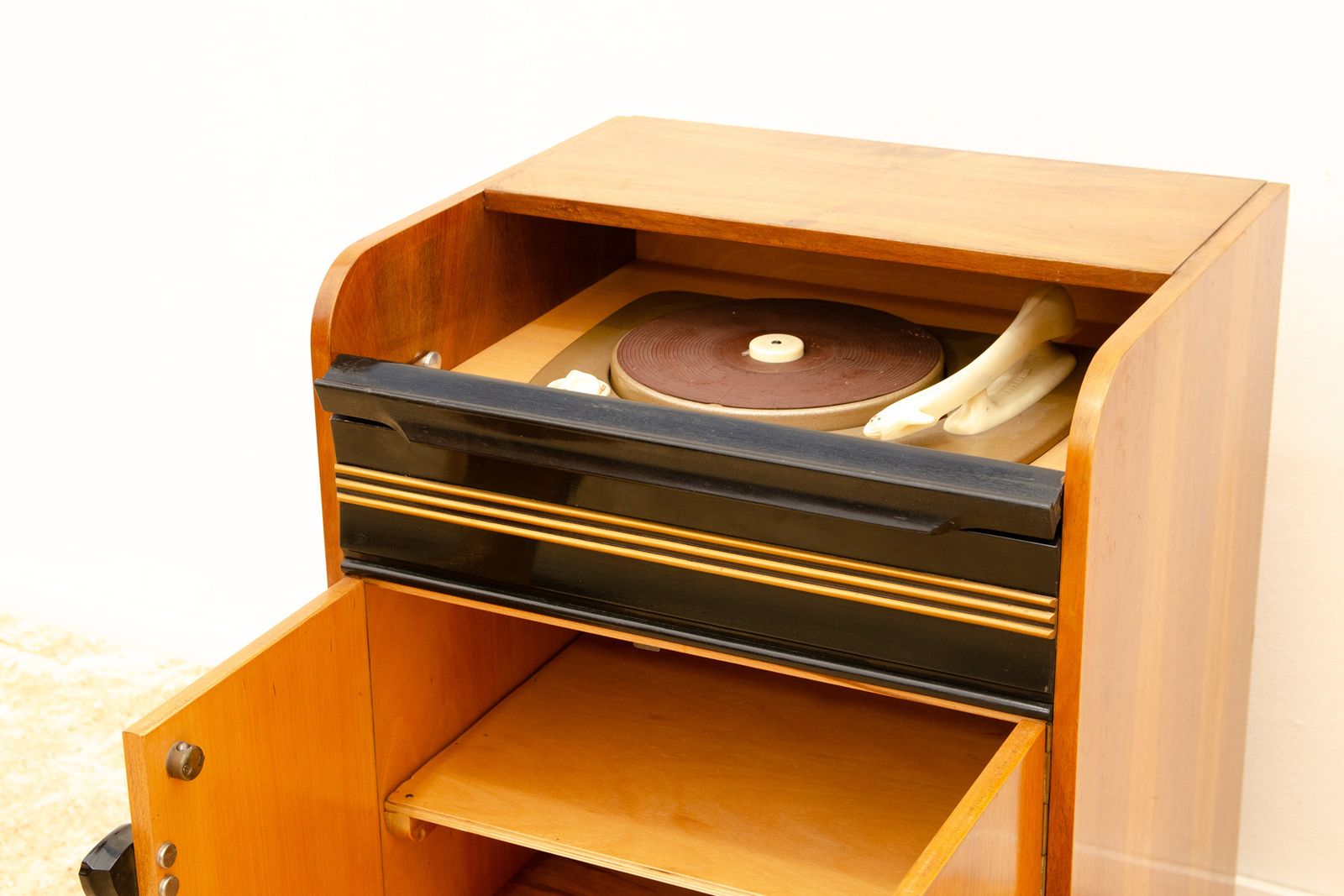 Furniture Mid Century Cabinet With Build In Gramophone And Radio, 1950´S photo