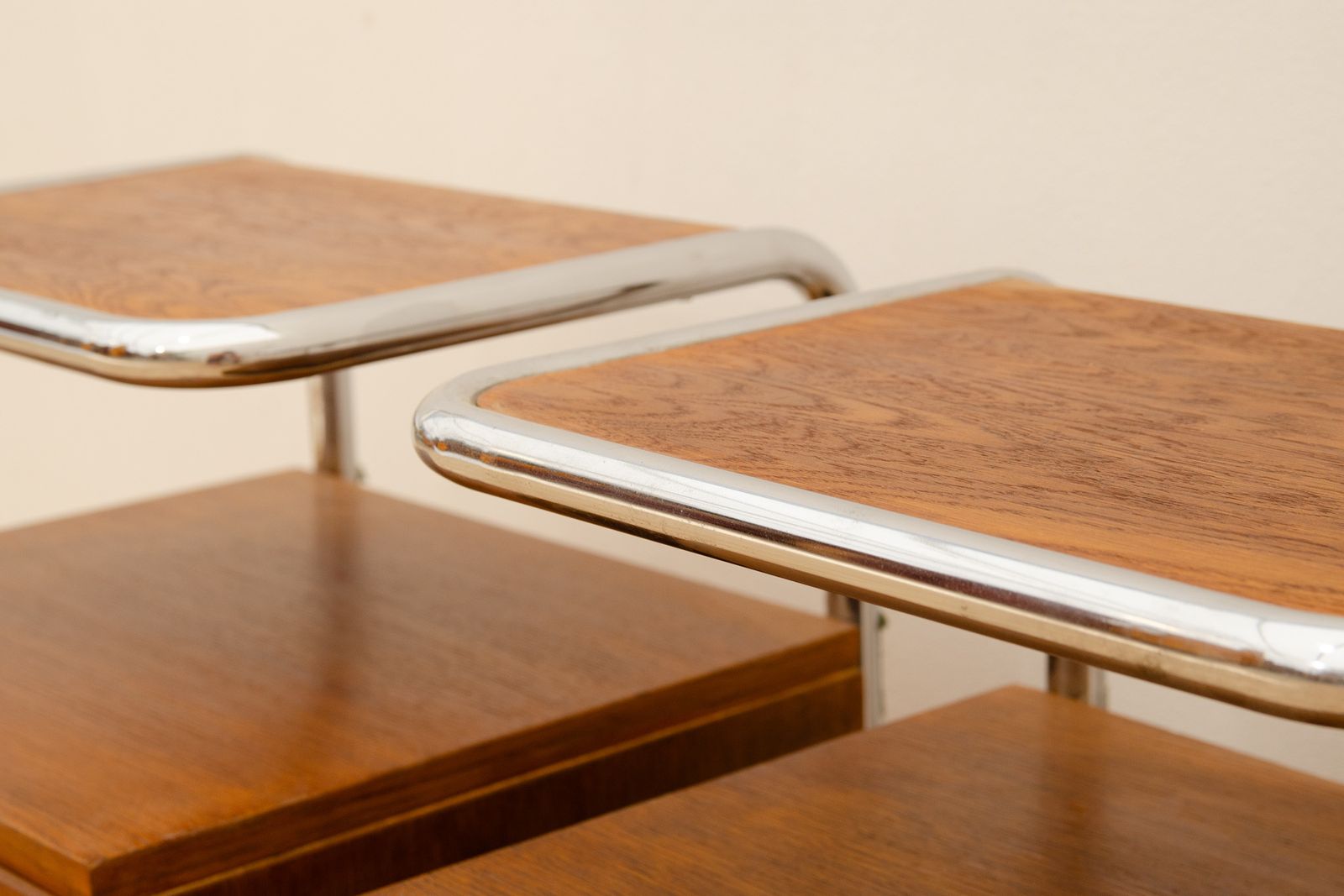 photo furniture Pair Of Functionalist Chromed Night Stands By Vichr & Spol, 1950’s, Czechoslovakia