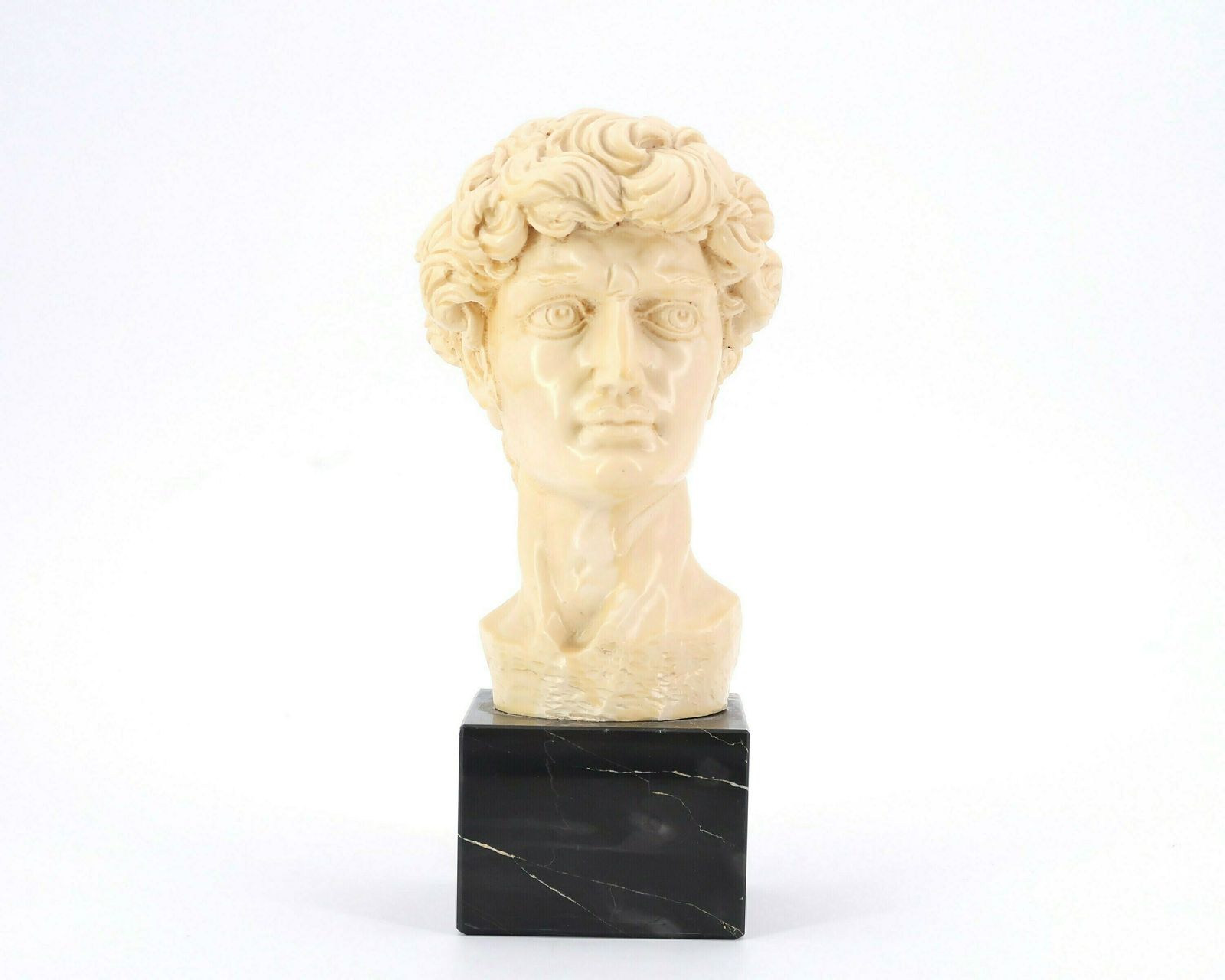 Italian Bust : David, Michelangelo Inspired, 1970s / Marble Base, Man, Art, Antic, Italy photo furniture