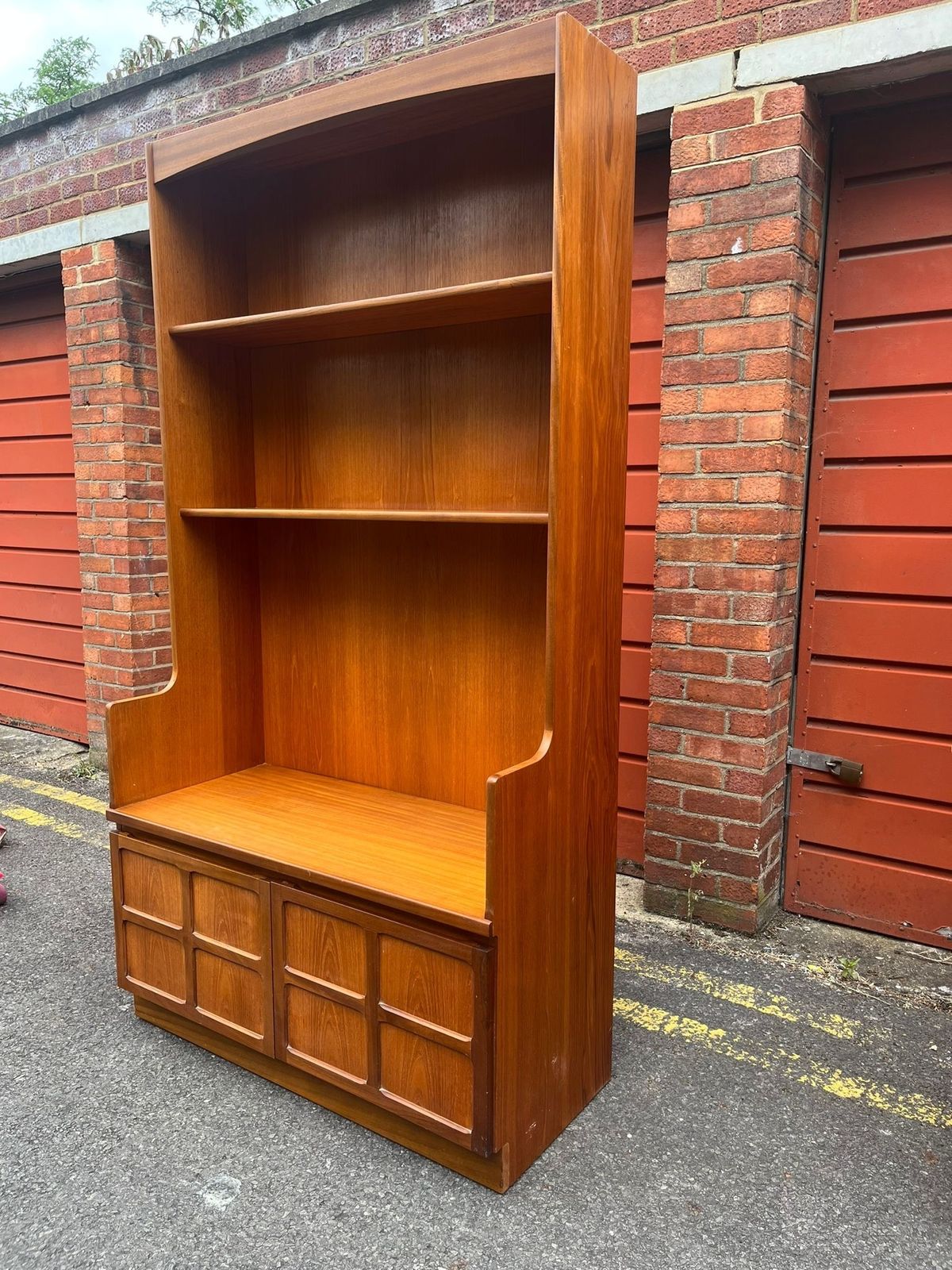 Vintage 1970s Nathan Mid Century Teak Bookcase Cabinet photo vintage