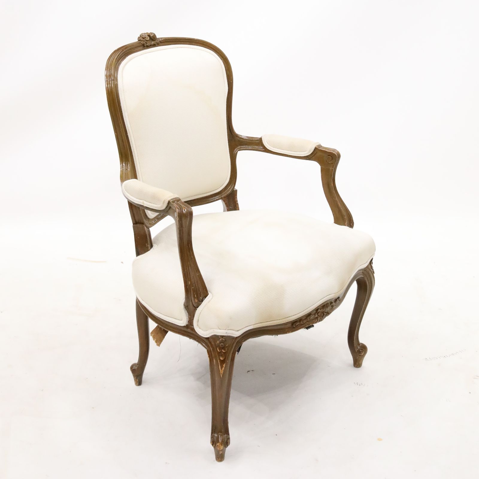 photo vinterior Vintage French Louis Philippe Style Armchair Cream Upholstery Free Uk Delivery