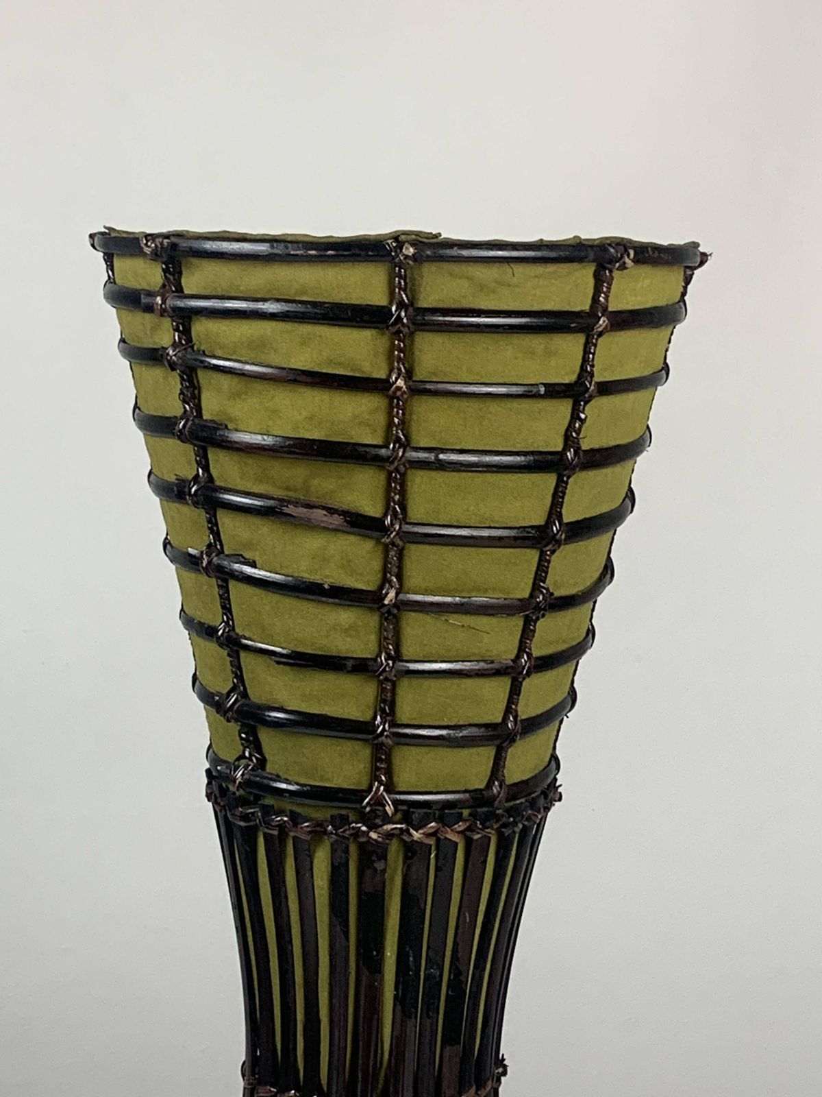 Lighting Bamboo And Fabric Floor Lamp In The Manner Of Franco Albini photo