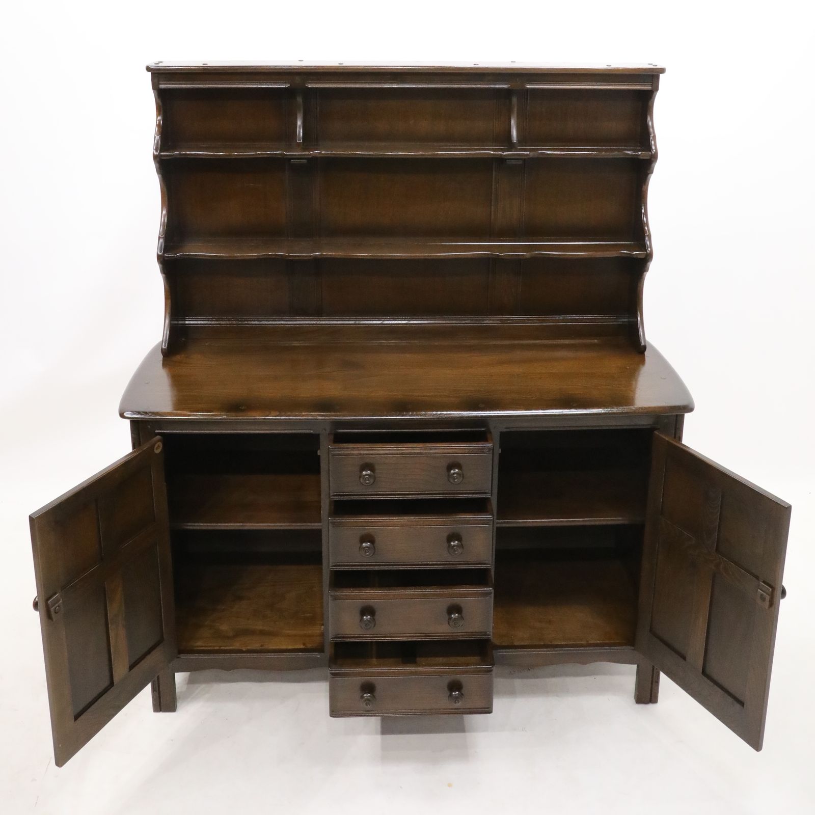 Ercol Old Colonial Welsh Dresser 4 Drawers 2 Cupboards Shelving Free Uk Delivery photo for sale