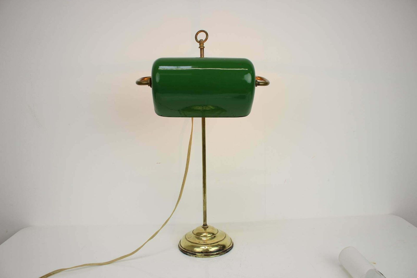 1930's Art Deco Banker Table Lamp , Czechoslovakia photo vinterior