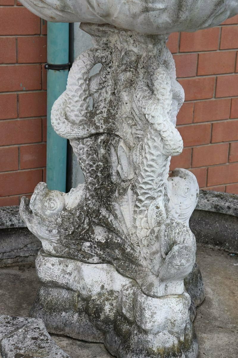 Neoclassical Stone Garden Fountain With Statue, 1930s photo buy