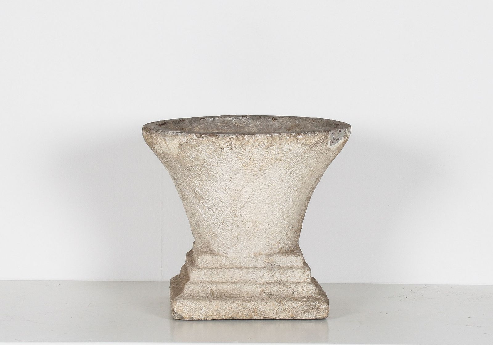 Mid Century Concrete Garden House Planter With Weathered Patina In The Manner Of Willy Guhl photo Garden Decor