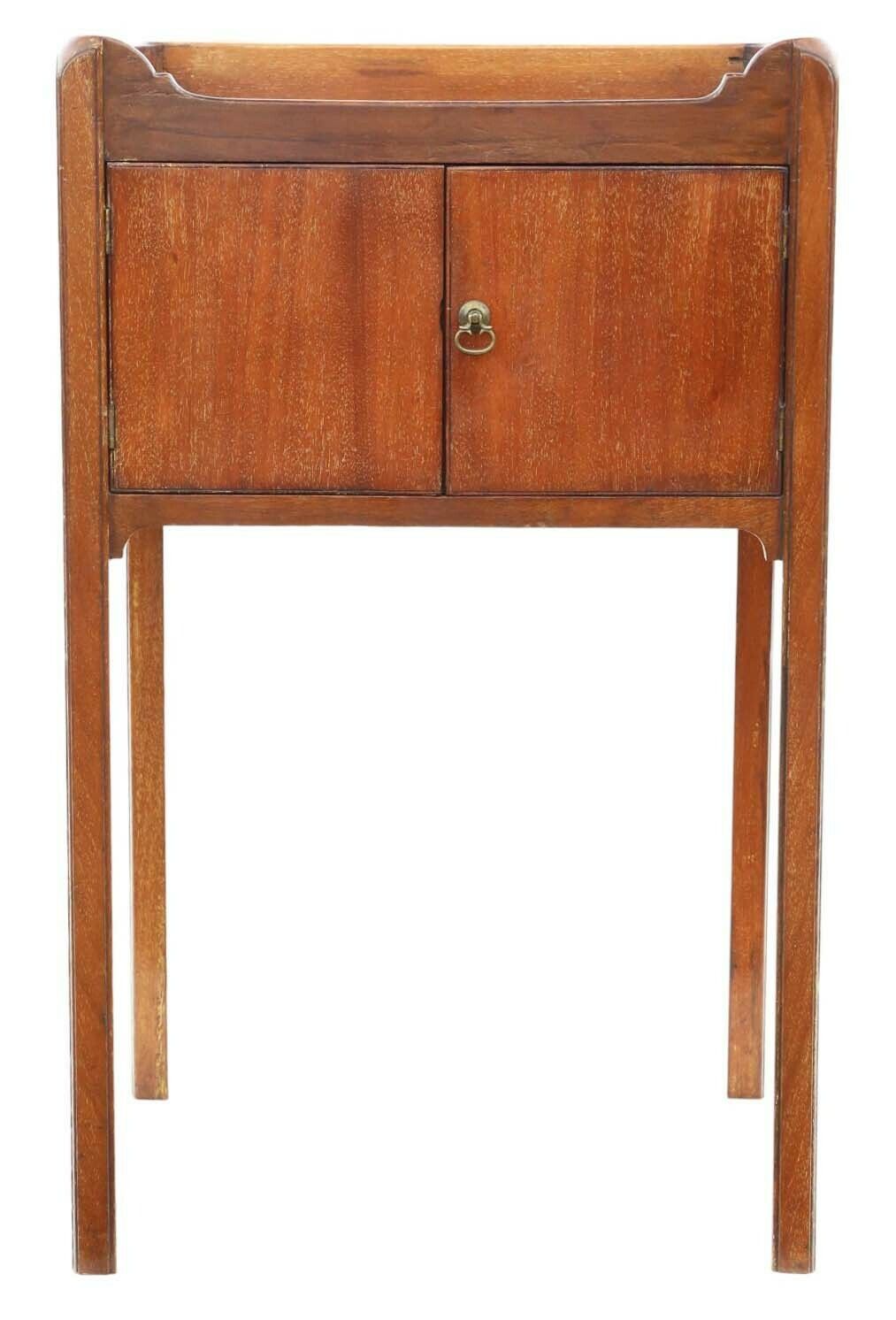 High Quality Large Antique 19th Century Georgian Mahogany Tray Top Nightstand Washstand   Elegant Bedside Table