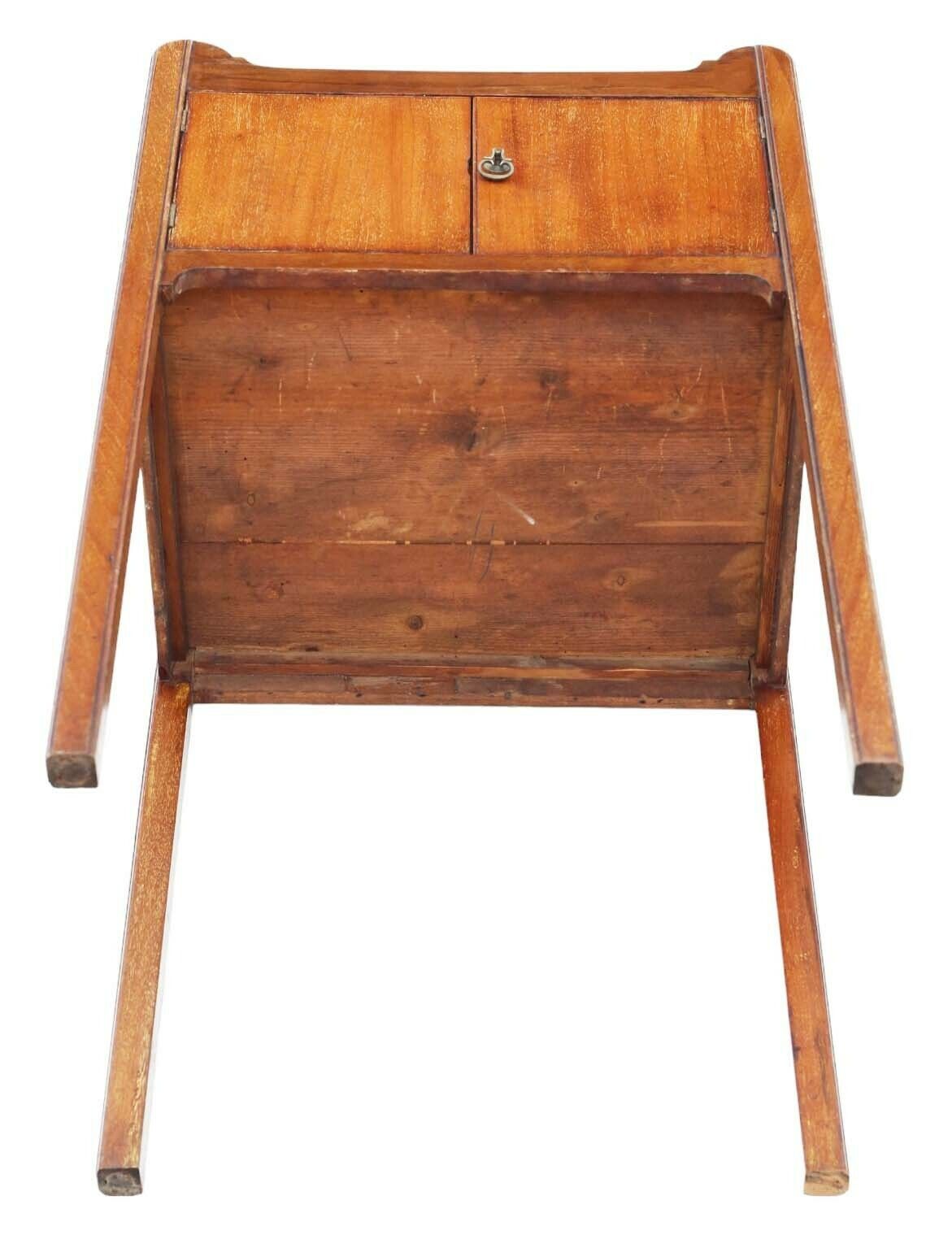 High Quality Large Antique 19th Century Georgian Mahogany Tray Top Nightstand Washstand   Elegant Bedside Table photo buy