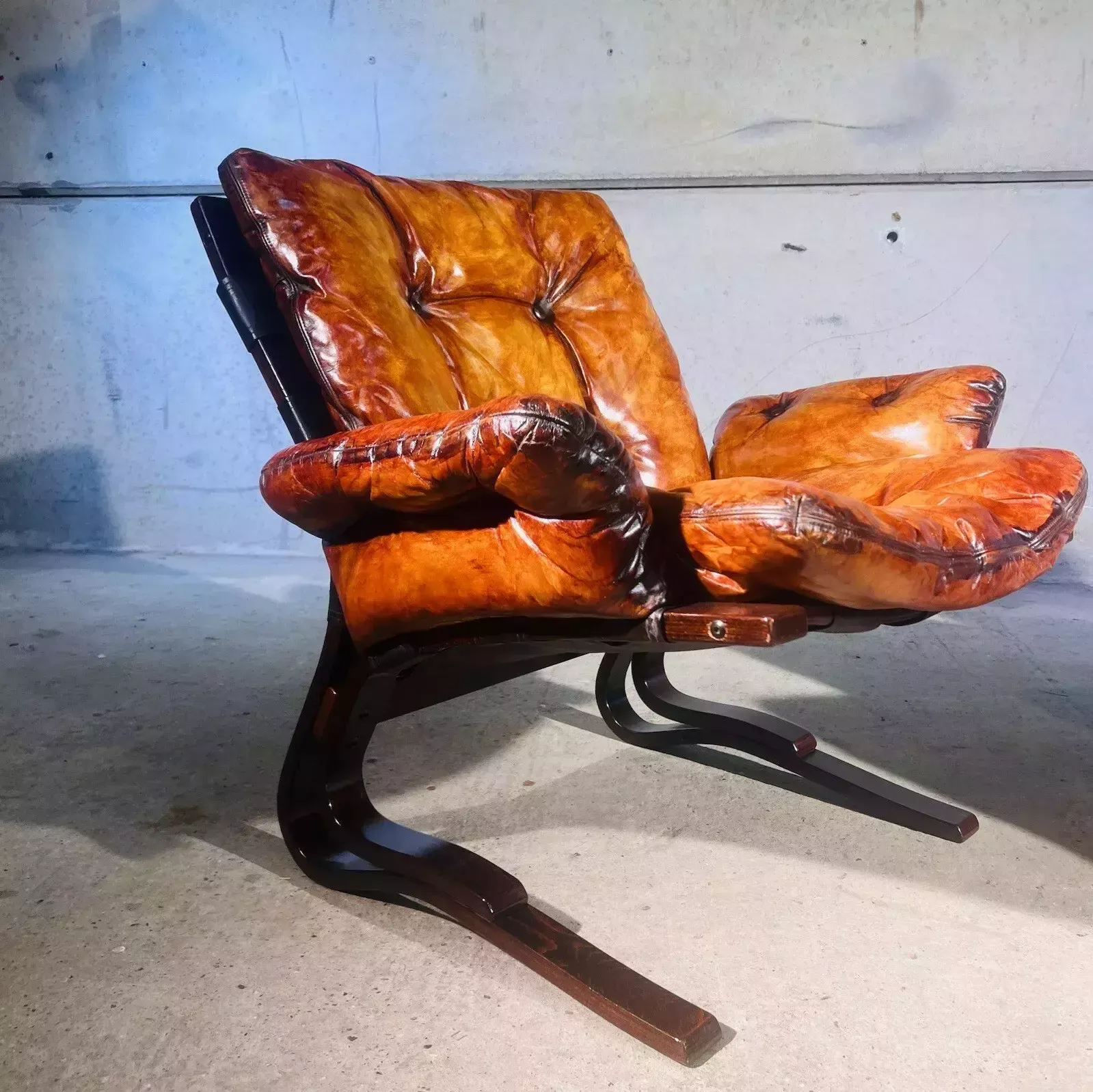 Pair Of Vintage Norwegian Mid C Tan Leather Armchairs By Oddvin Rykke photo 1568.0