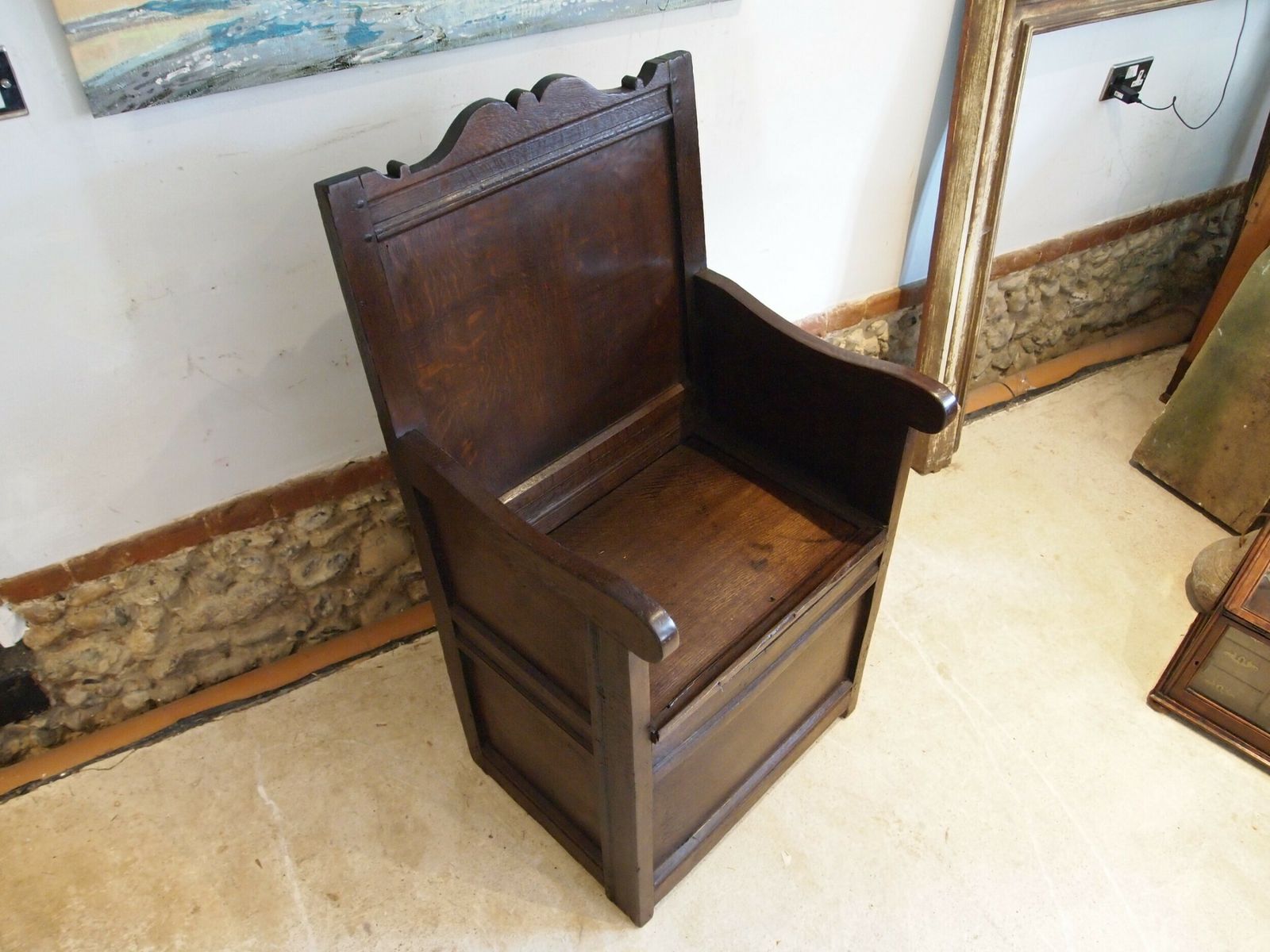 photo for sale Chair Rare George I Scottish Lambing Chair Oak C1720