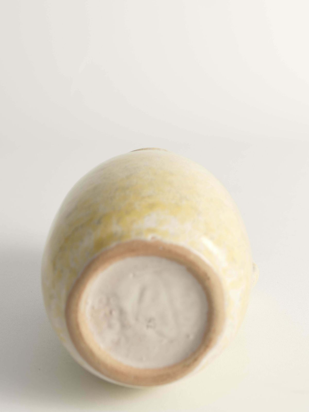 photo buy Mid Century Modern Grey & Yellow Stoneware Vase With Handle By Strehla, Germany