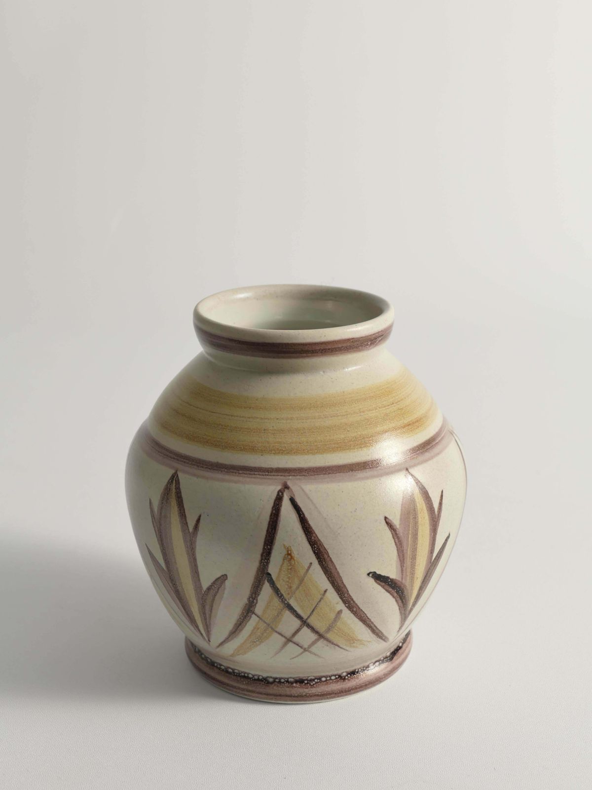 Swedish Folk Art Bulb Vase With Floral Motif By Maggie Wibom For Bo Fajans, 1930 photo Home Decor