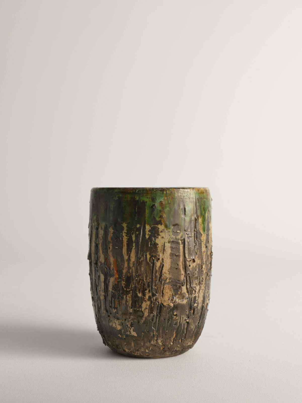 Unique Scandinavian Modern Brutalist Stoneware Vase By Tilgmans, Sweden 1960s photo vintage