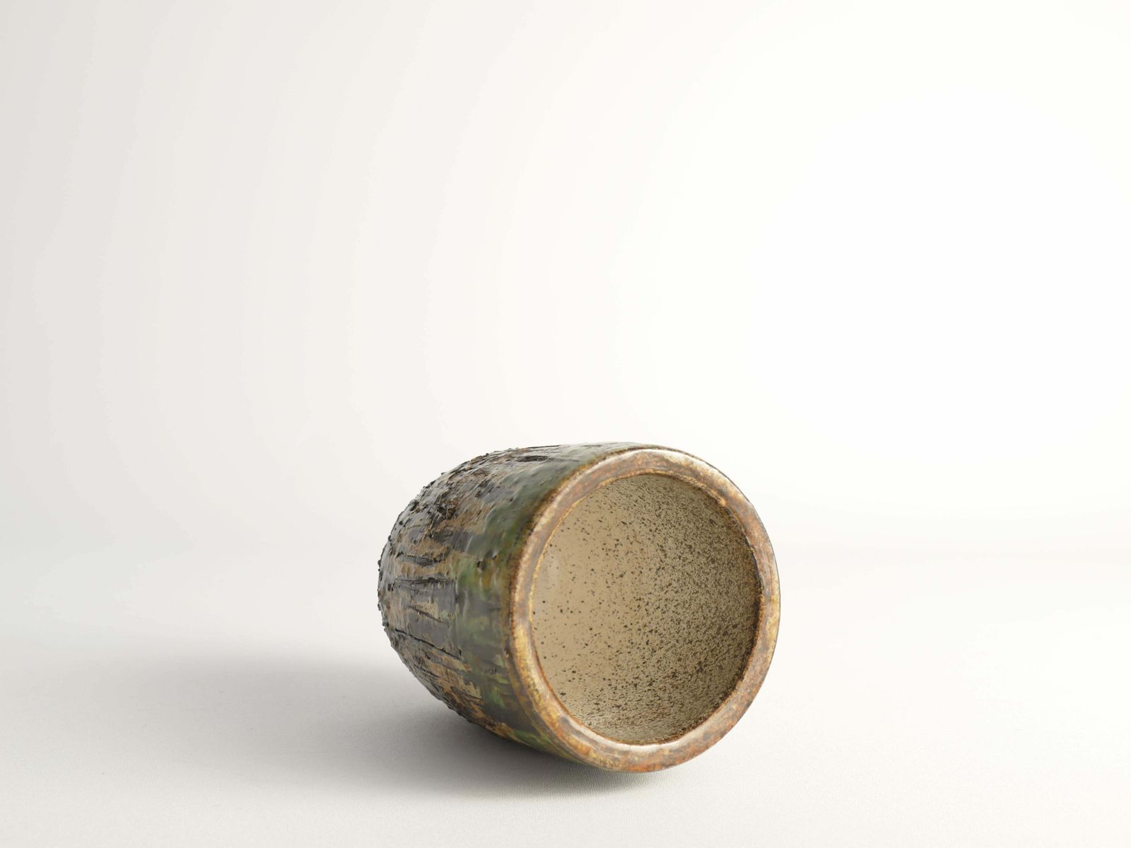 photo buy Unique Scandinavian Modern Brutalist Stoneware Vase By Tilgmans, Sweden 1960s