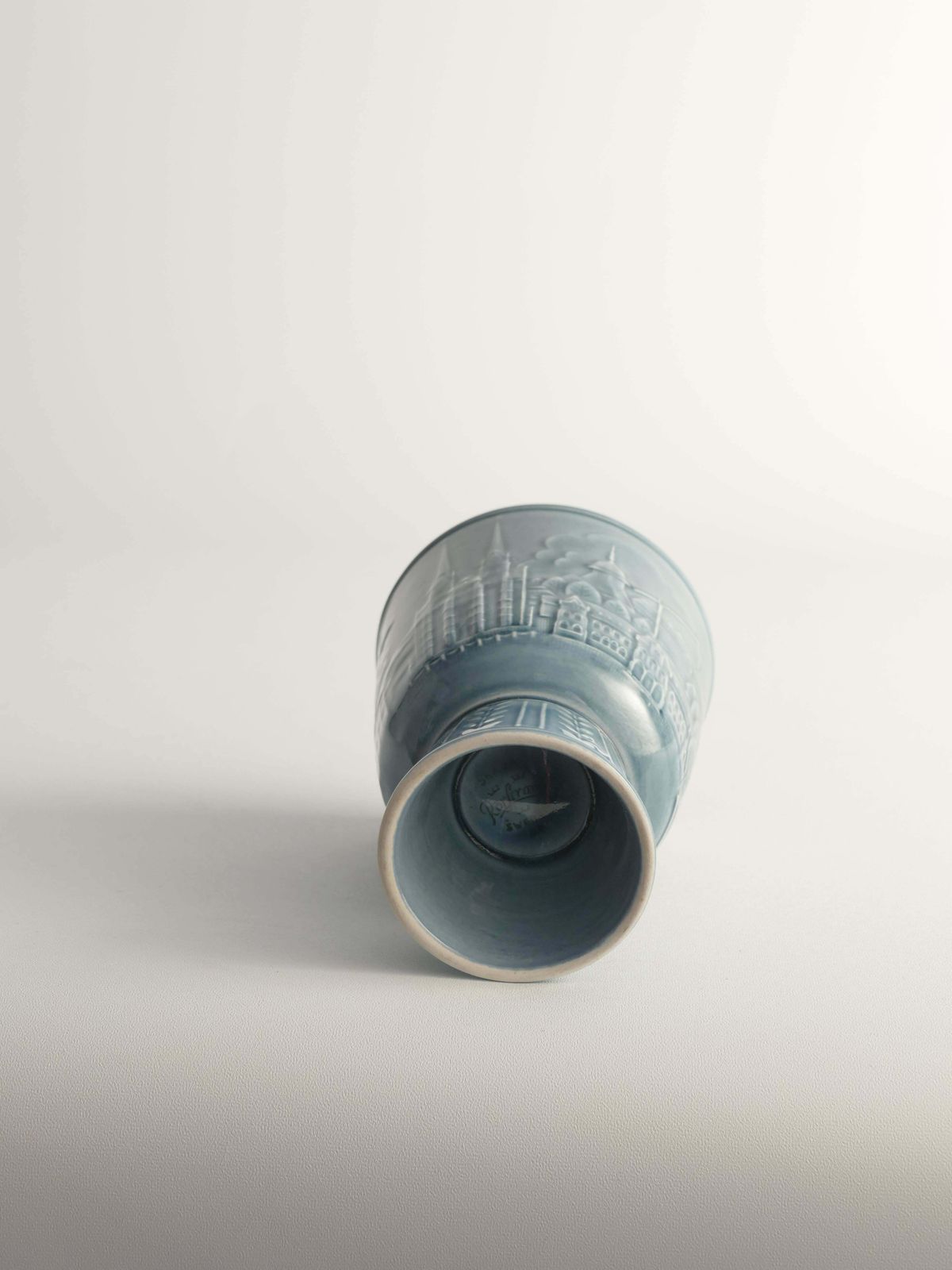 Scandinavian Modern French Blue Vase By Gunnar Nylund For Rörstrand, Sweden 1950 photo Home Decor