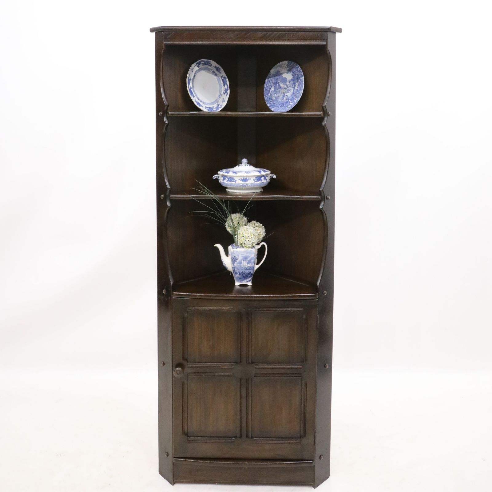 Genuine Ercol Mural Corner Cabinet With Shelves Free Uk Delivery