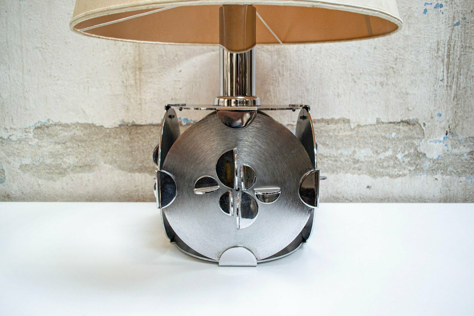 Space Age Stalen Tafellamp, Jaren 1970 photo for sale